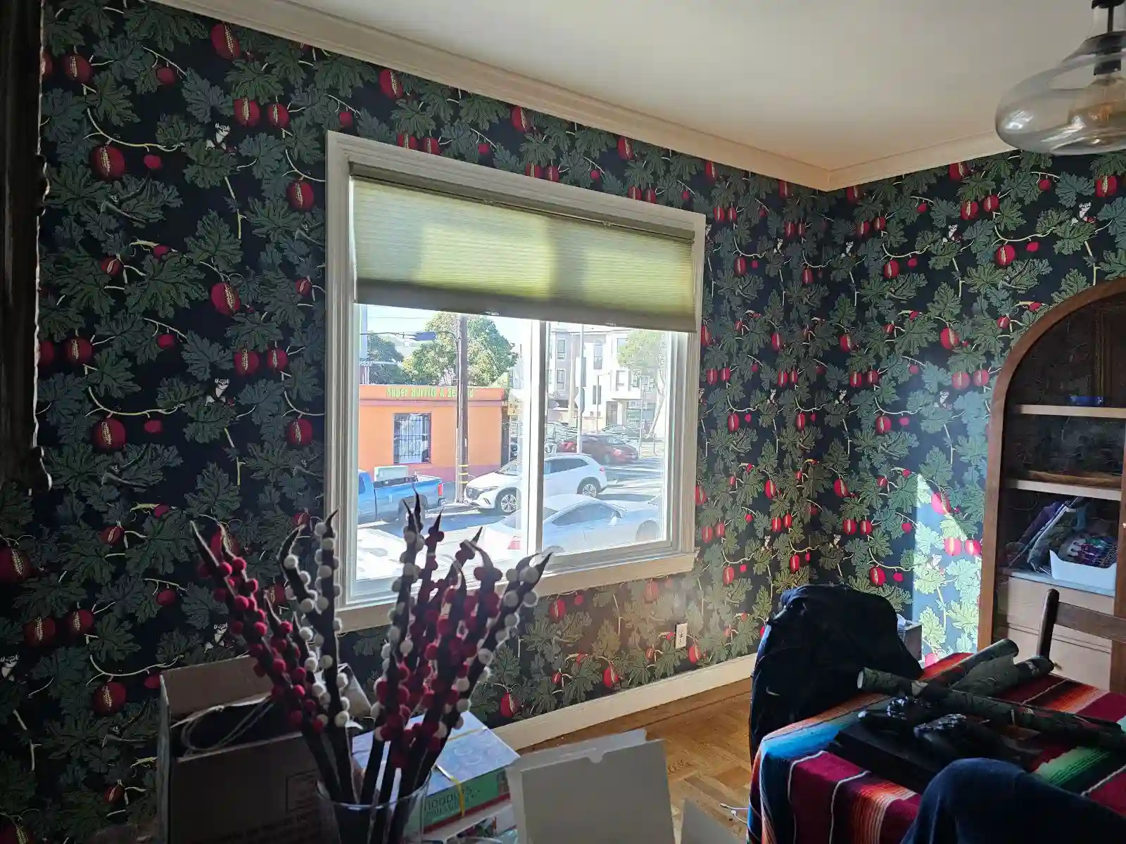 Historic home parlor wallpaper restoration