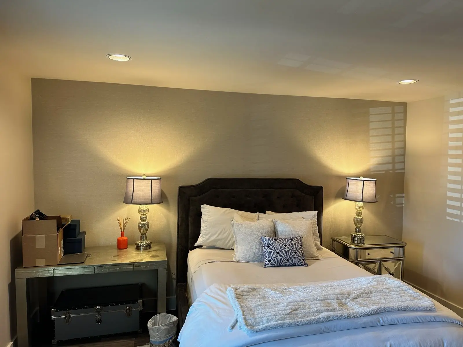 Historic home wallpaper restoration with plaster wall prep